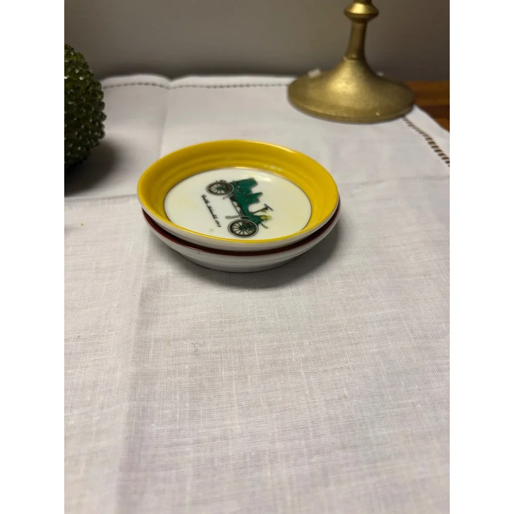 Vintage‎ Ceramic Antique Car Coaster Set of 2